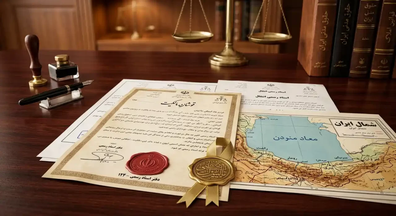  قوانین حقوقی، اسناد رسمی مالکیت و ترازوی عدالت برای امنیت خرید زمین در شمال