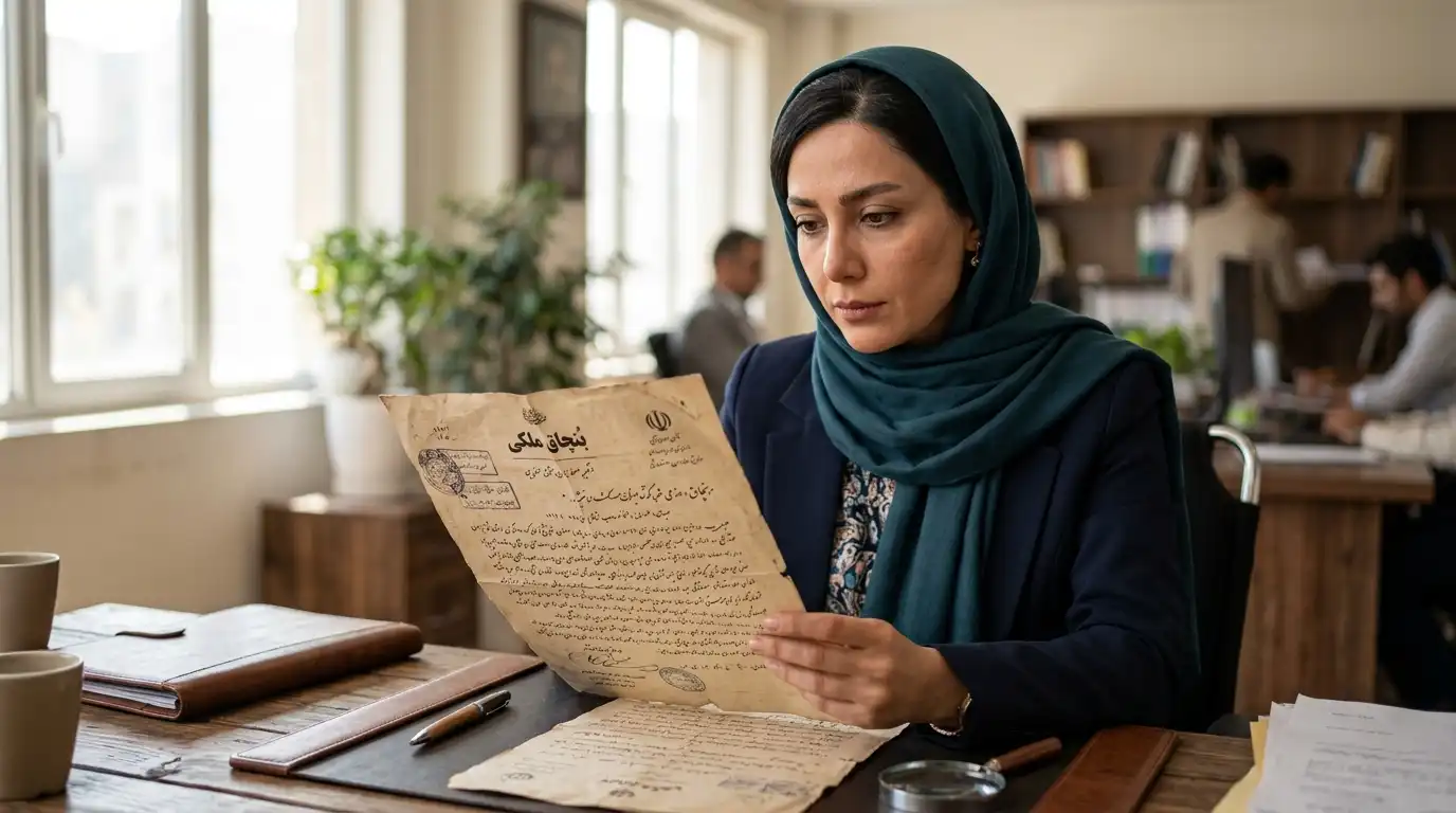 بررسی سند شورایی و بنچاق قدیمی زمین در چاف توسط کارشناس گروه انبوهسازان و املاک پردیس