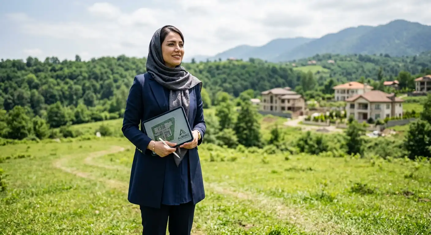بازدید کارشناس گروه انبوهسازان و املاک پردیس از زمین پروژه در چاف و چمخاله
