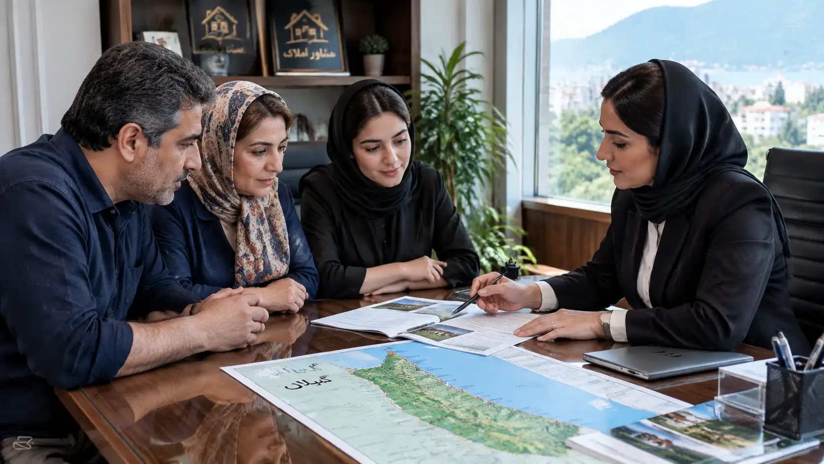 خرید زمین در گیلان با پروانه ساخت خرید زمین در گیلان با پروانه ساخت - مشاور املاک و خانواده در حال بررسی زمین
