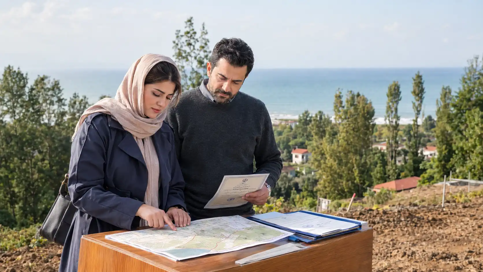 بررسی مدارک ثبتی و استعلام سیماک زمین شهرکی در چاف توسط زوج خریدار